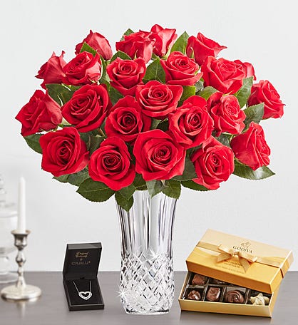 Red Roses in Luxury Posh™ Vase